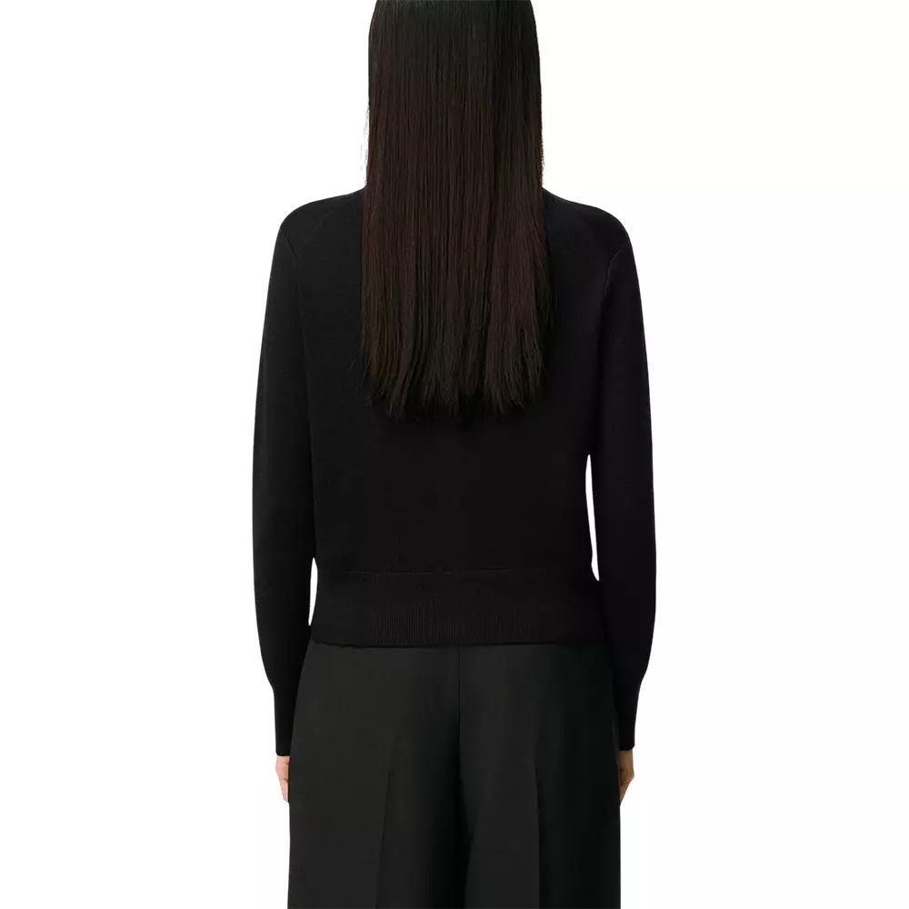 Ami De Coeur Cardigan In Merino Wool Knit Black
