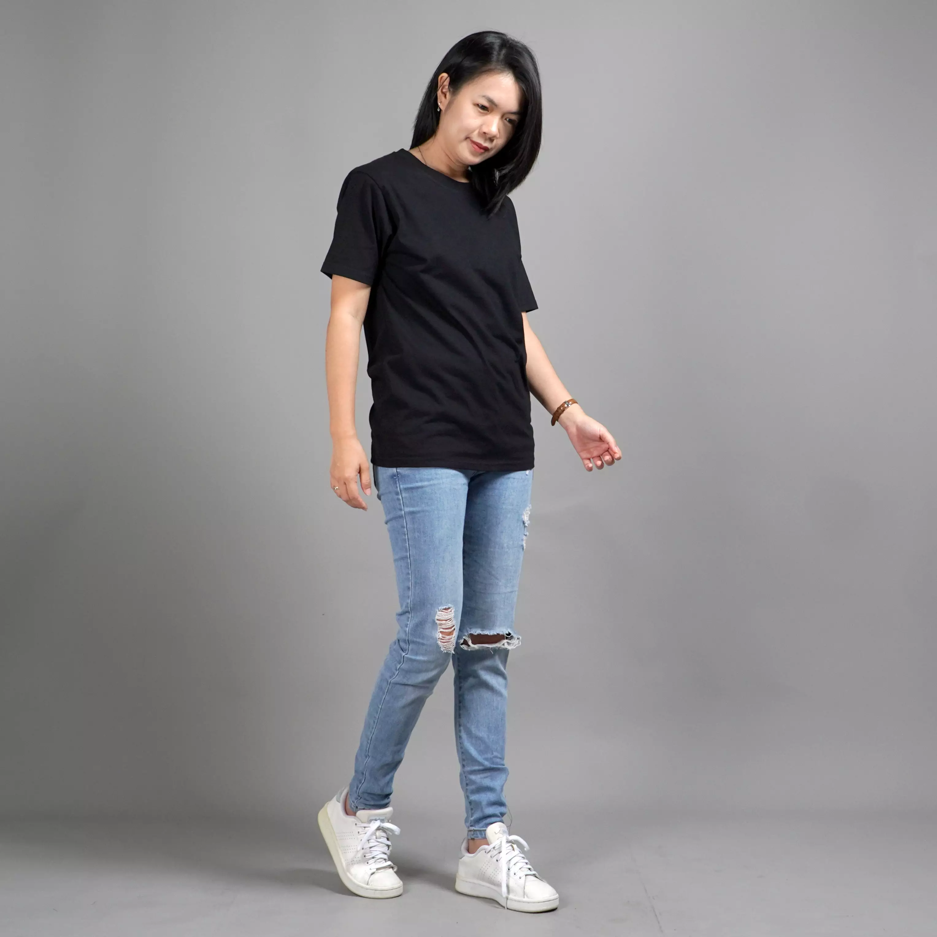 UNILO Size S-BIG Kaos Polos Wanita Basic TShirt Cotton - Hitam