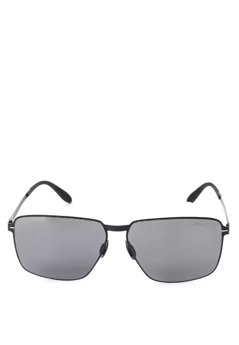 Polarized Stainless Frame Oversized Rectangular Sunglasses