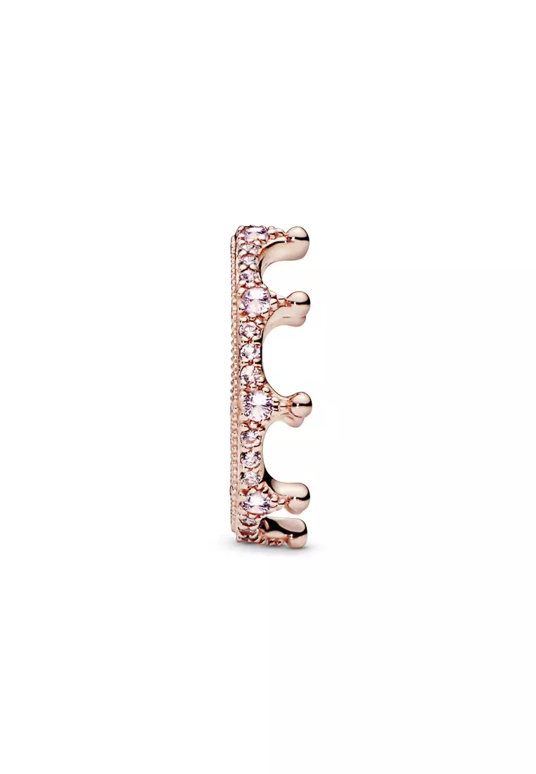 Pandora 14K Rose Gold-Plated Pink Sparkling Crown Ring