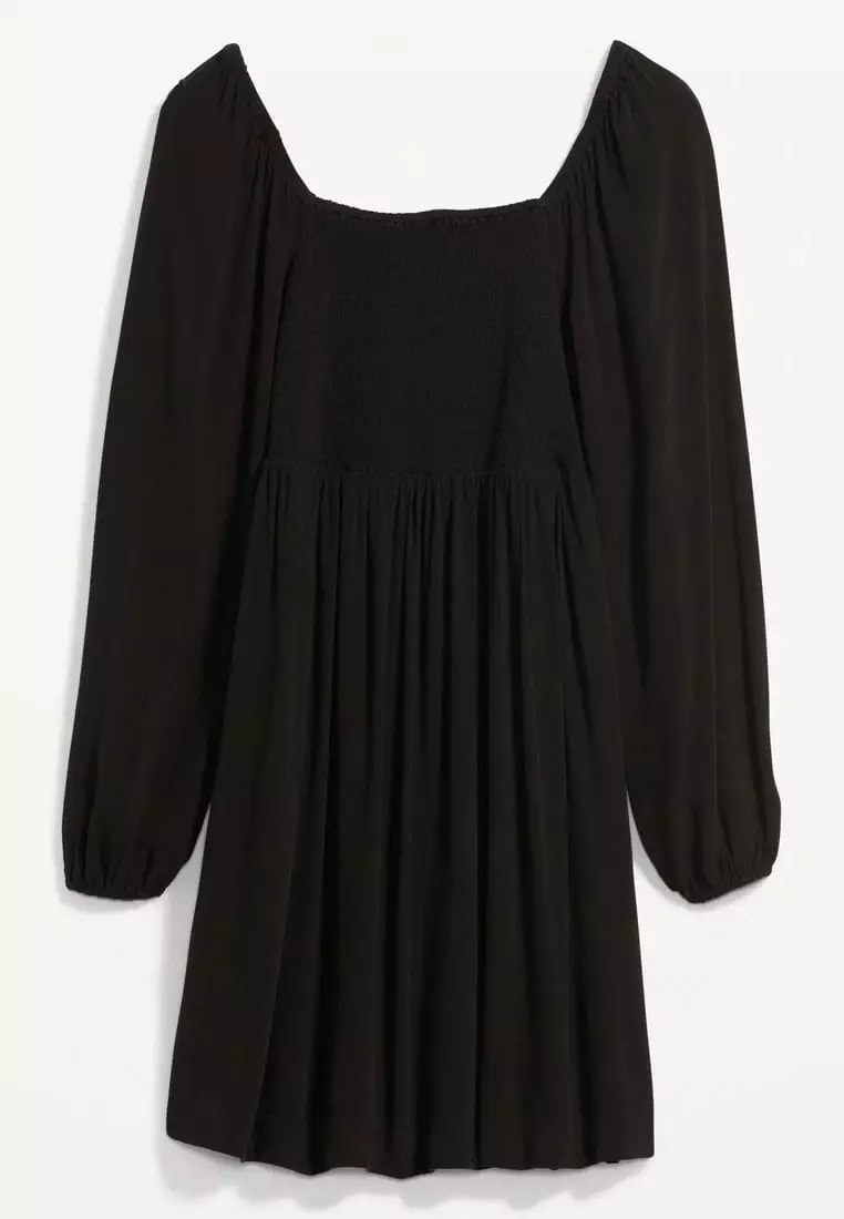 Fit & Flare Puff-Sleeve Smocked Mini Dress for Women