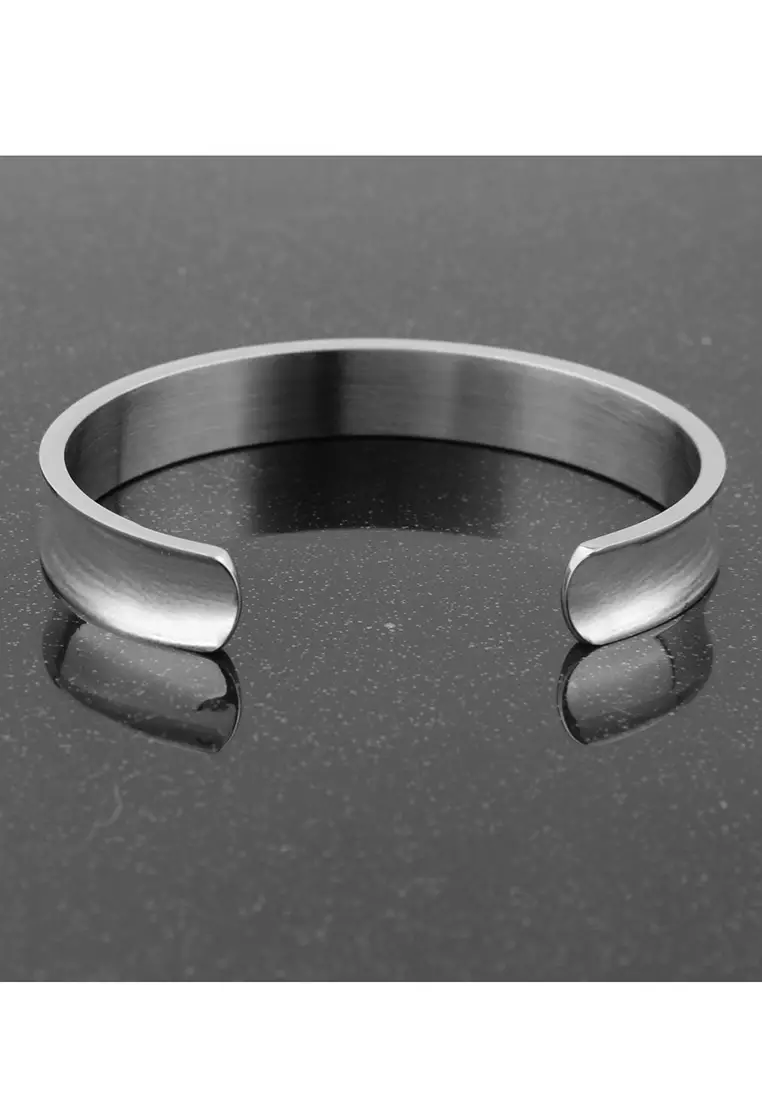 Buy CUFF IT Mens Brushed Groove Stainless Steel Bangle 2024 Online