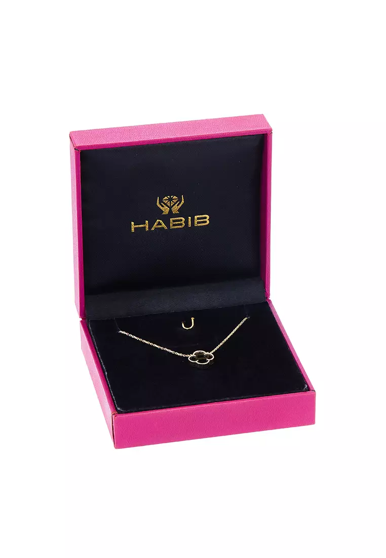 HABIB Black Onyx Necklace in 585/14K Yellow Gold PALF 81