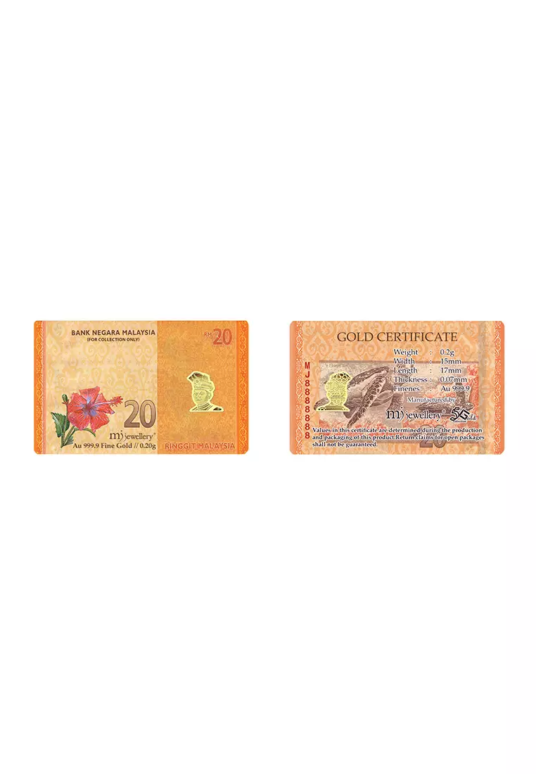 5G Gold Collection 999.9/24K Malaysian Ringgit Series Gold Bar (0.2g)