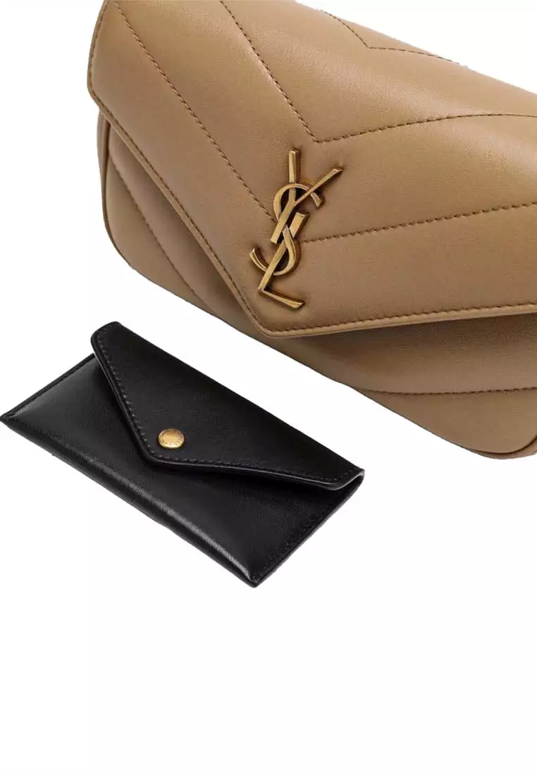 YSL Loulou Mini Chain Bag In Quilted Lambskin Beige 821749AAEAX