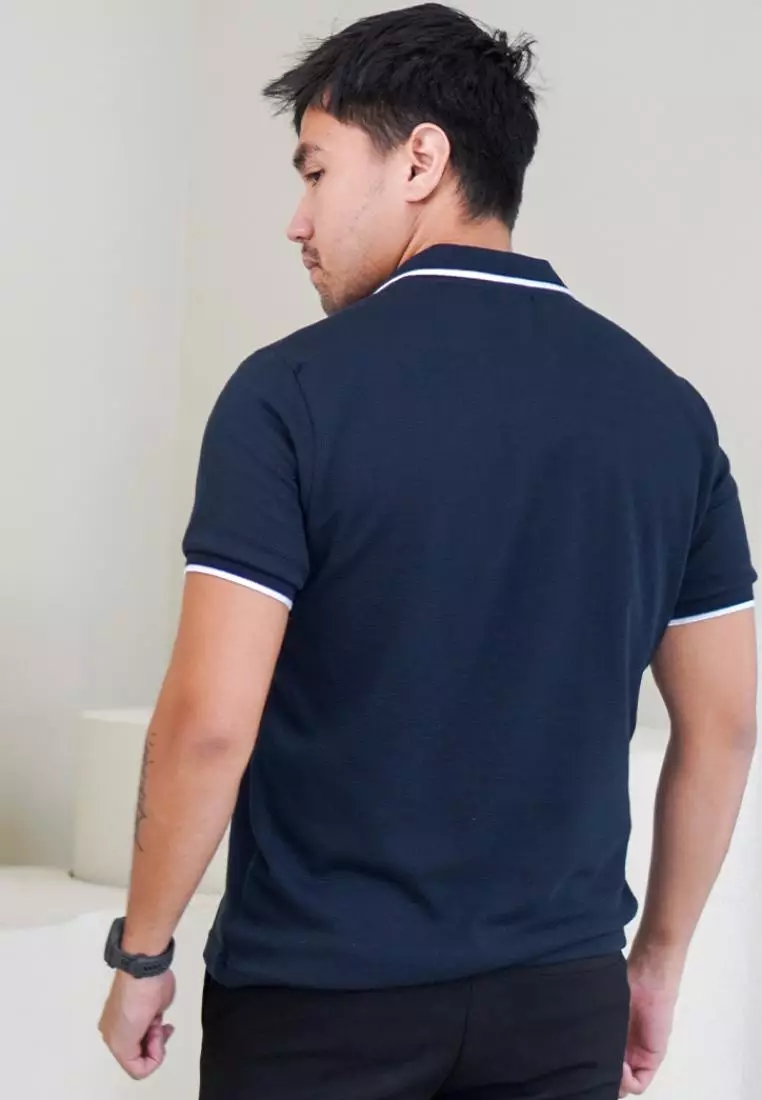 MATSUDA Kaos Polo Pria Waffel Kerah Otsuki