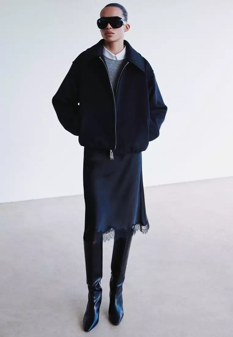 Wool Jacket with Shirt Collar