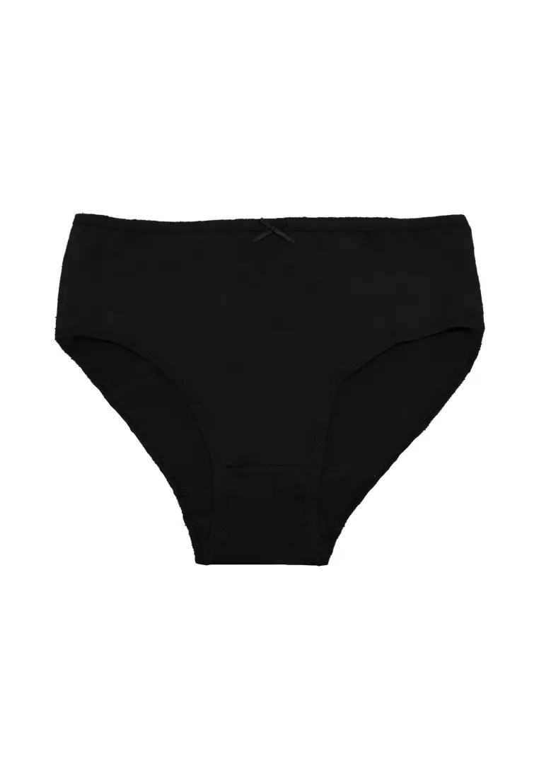 6-in-1 Mid-Waist Bikini Panty with Elastic Waist Underwear for Women