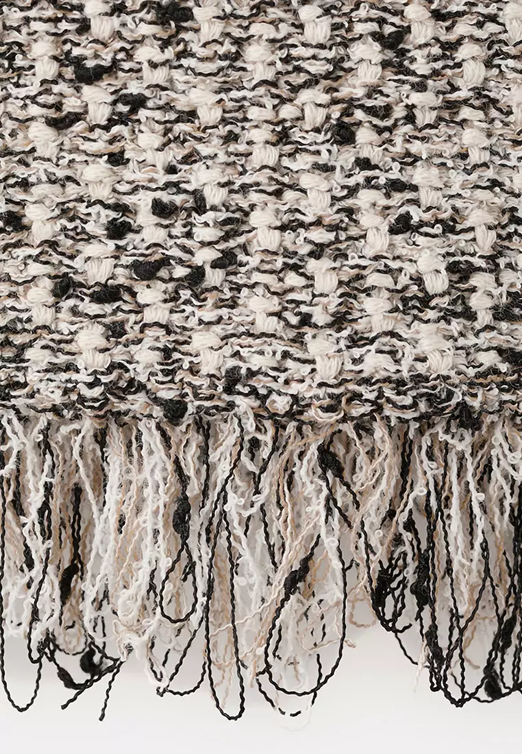 Fringed Tweed Top