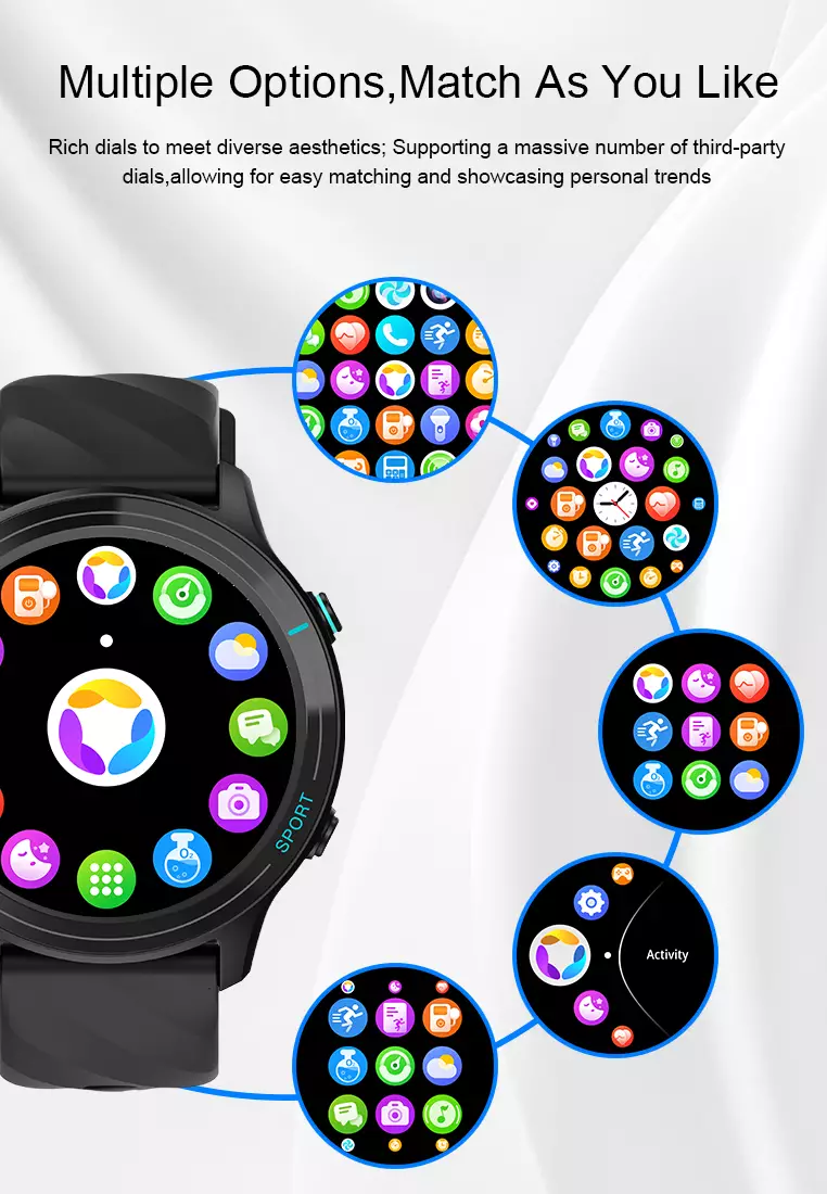 SmartWatch Z123 Bluetooth Call Jam Pintar 24H Temperature Monitoring Sport Fitness Touch Screen AI Voice Assistant white