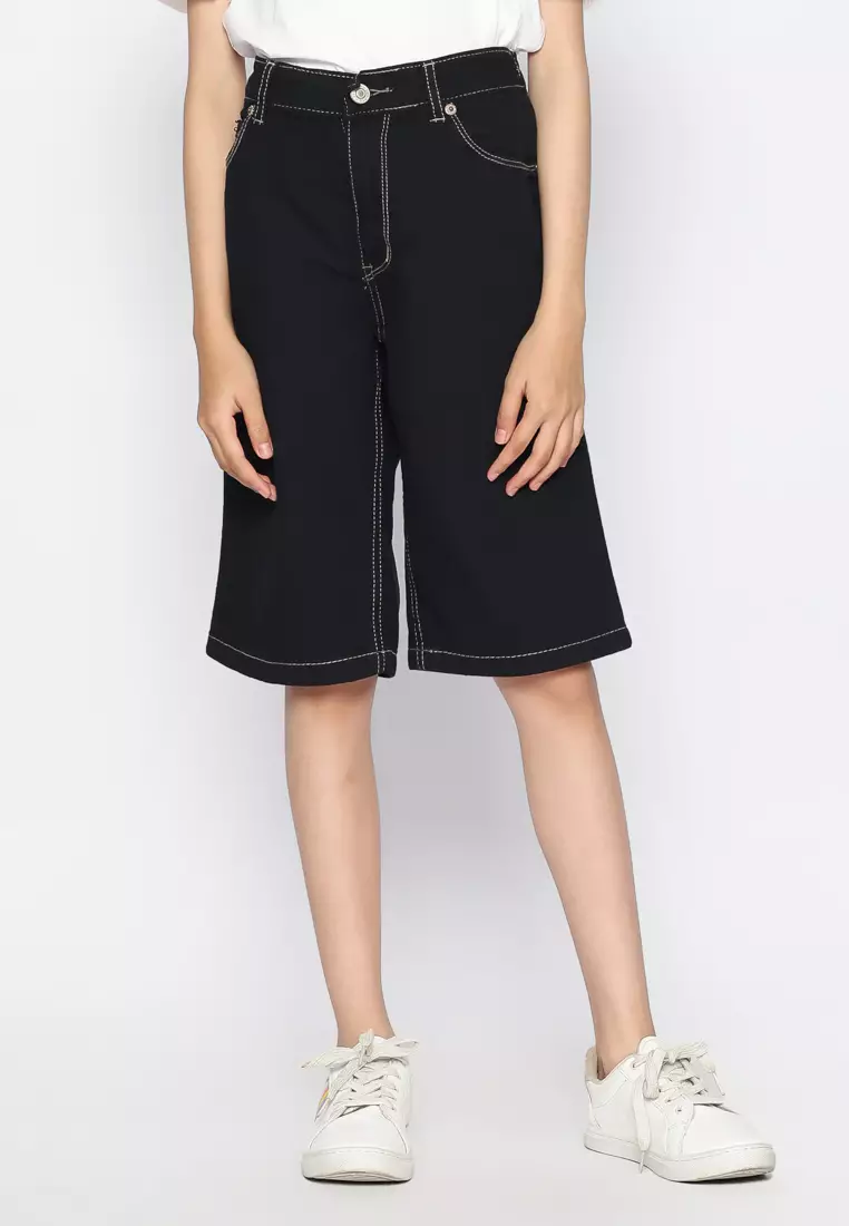 Celana Pendek Anak Perempuan Jeans Black With Model - CHEERS