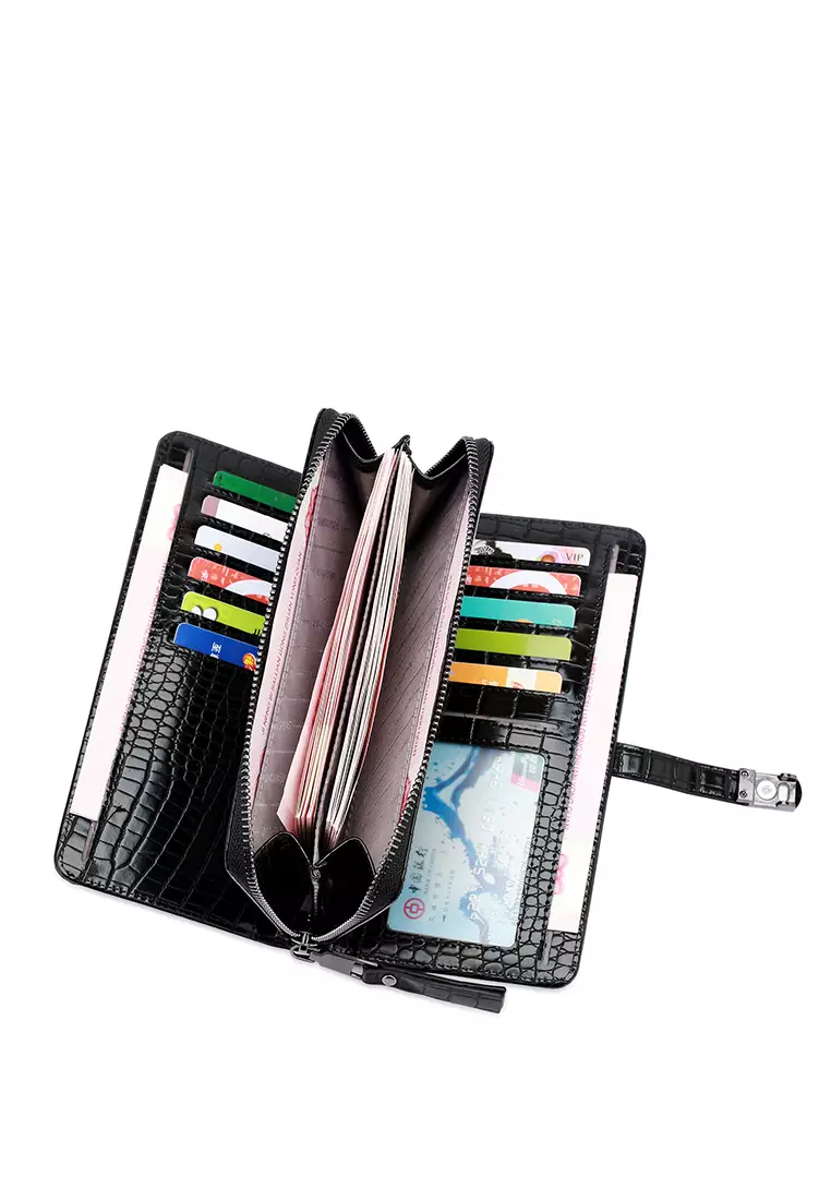 Women's Long Croc Purse / Wallet (Dompet Panjang Wanita) - Hitam