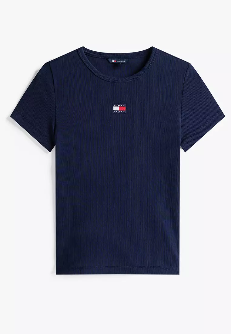 Slim Badge Rib Tee - Tommy Jeans
