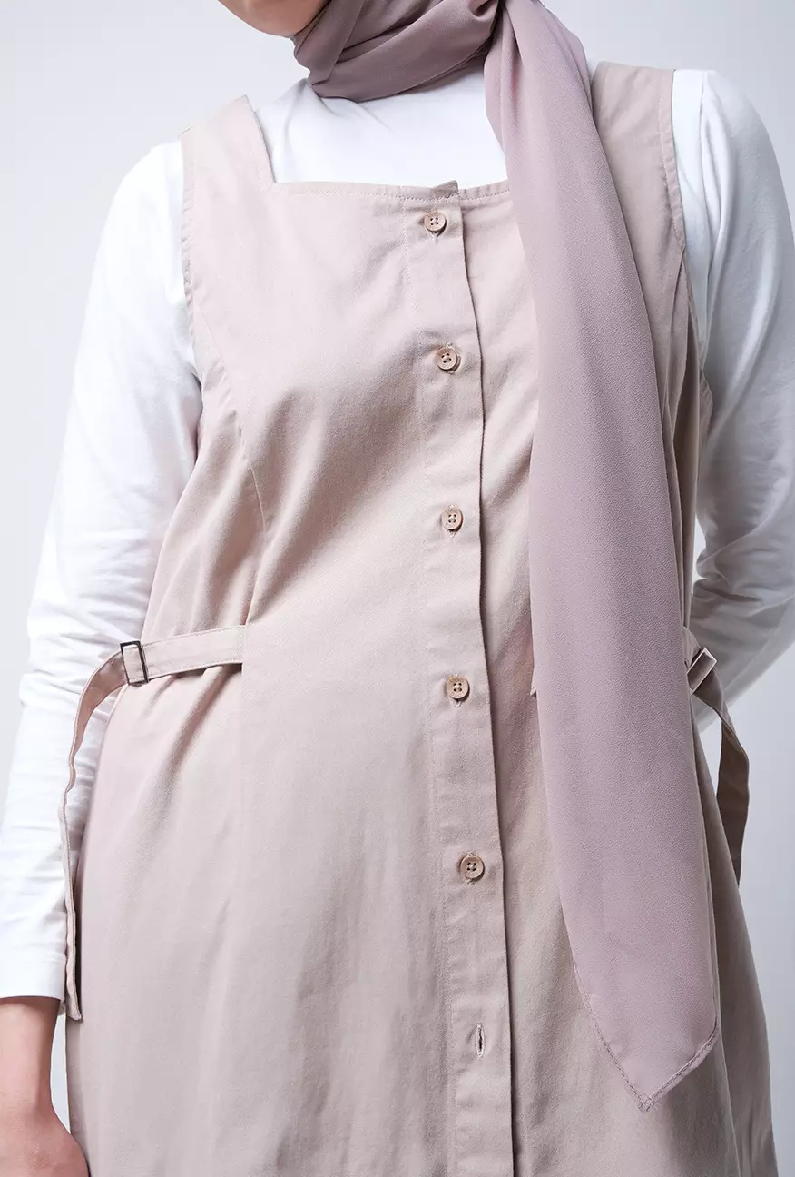 Dress Overall Yuke Beige Cream