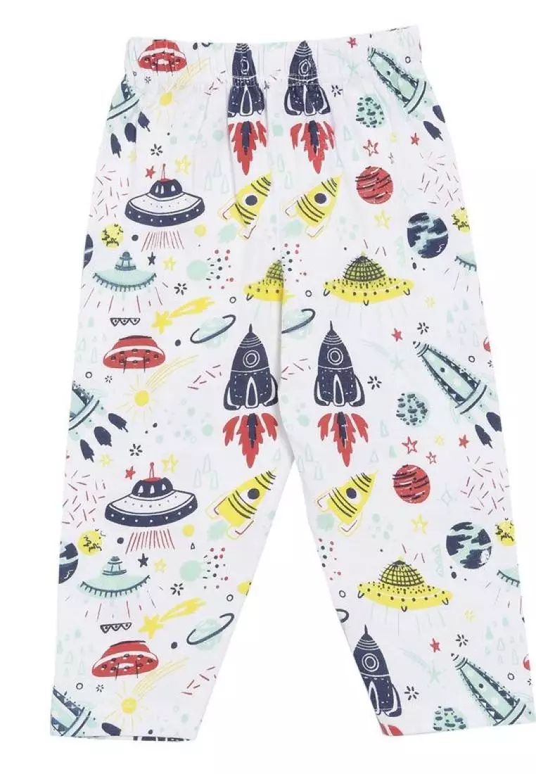 The Mom Store Kids Pajama Set Pack Of 2 City Drive & Tour to the Space - Multicolor
