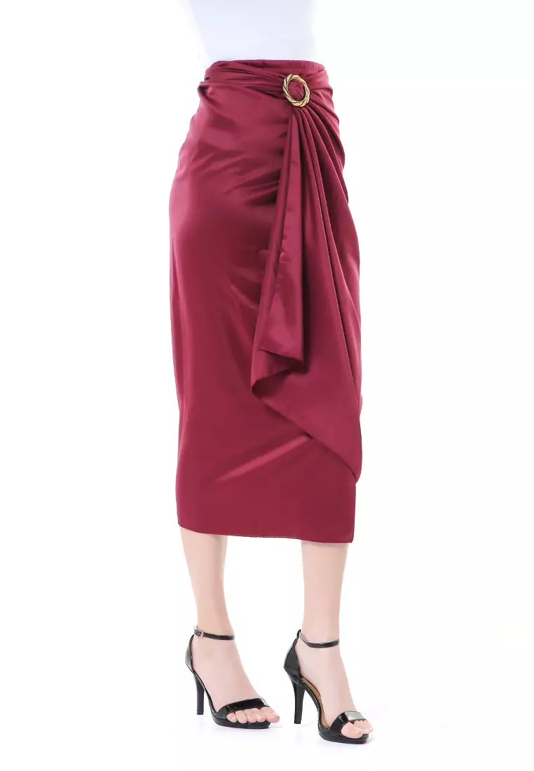 Cornelia Rok Lilit Polos Velvet Satin The Latest Today High Quality Premium - Maroon