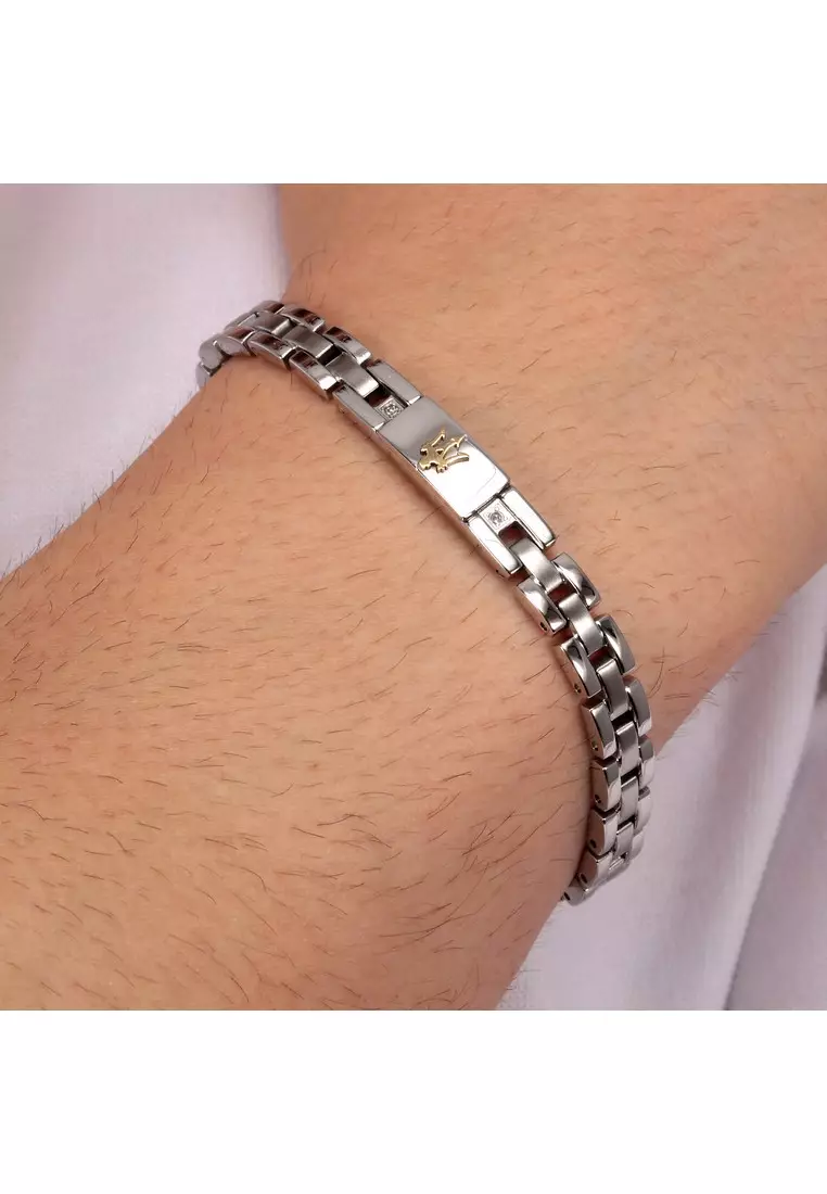 Maserati Jewels 220mm Men's Stainless Steel Bracelet JM221ATY04 (Adjustable)