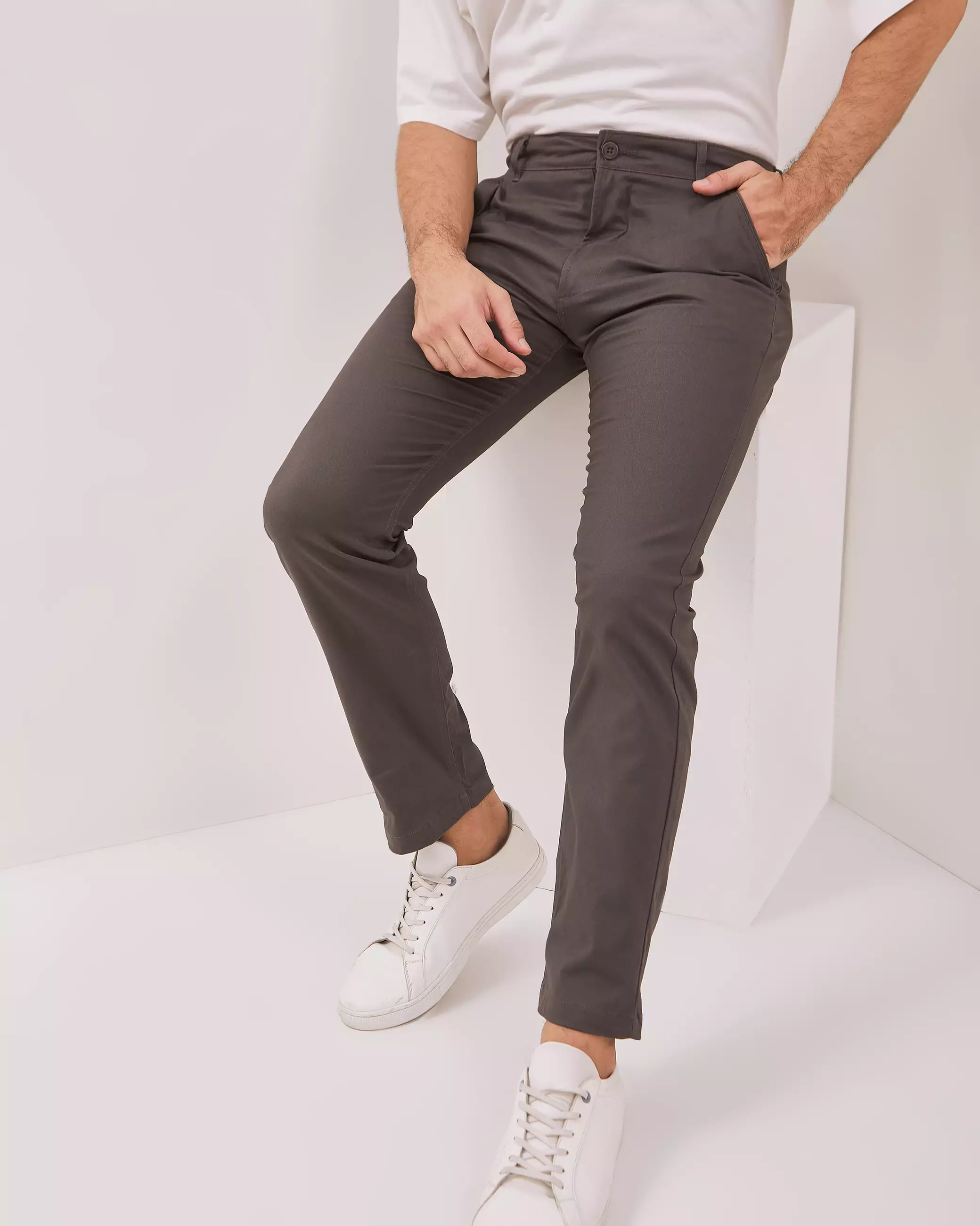AMK Celana Chino Pria Panjang PT Jeno Lp Dark Grey