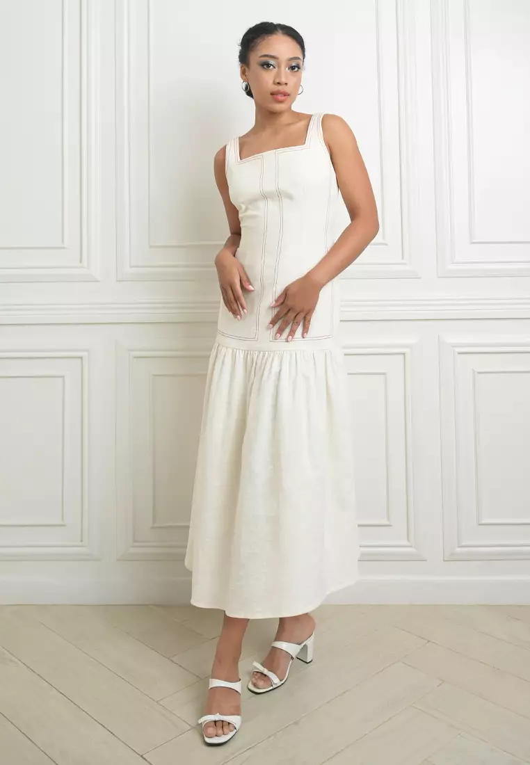 Buy R.A.F. by Plains Prints Raf Ivory Sleeveless Dress 2024