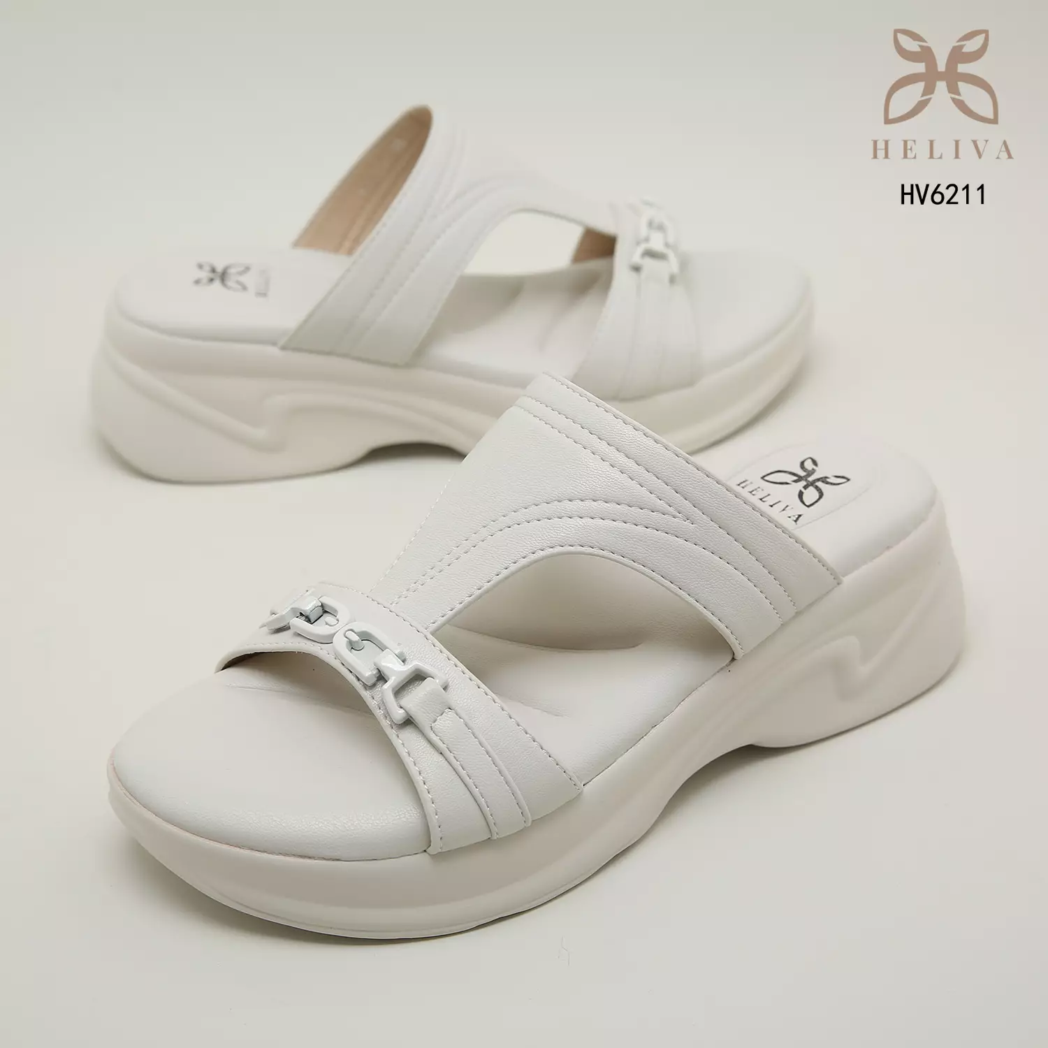 Heliva Joyce Lady Sandals Wedges Double Strap Chain Sol 5cm