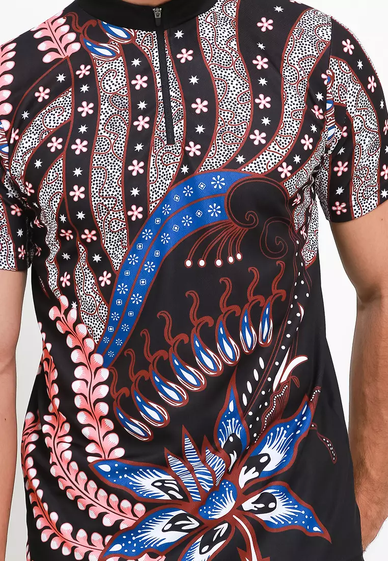 T Shirt Rib+Zipper Short Slv