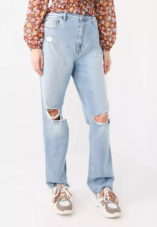 Hollister Ultra High Rise Knee Destroyed Jeans 2024