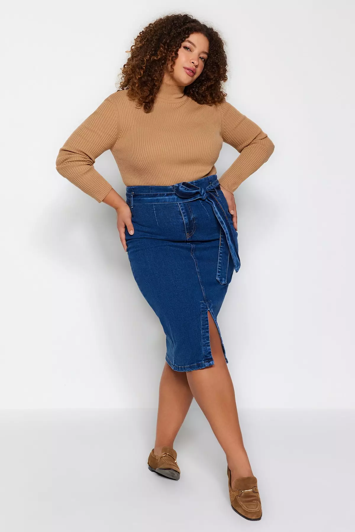 Plus size denim skirt sale singapore