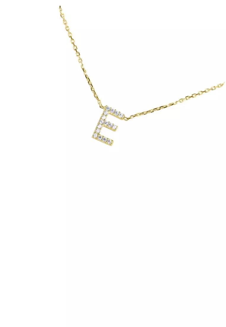 Letter Necklace 14k Gold - E
