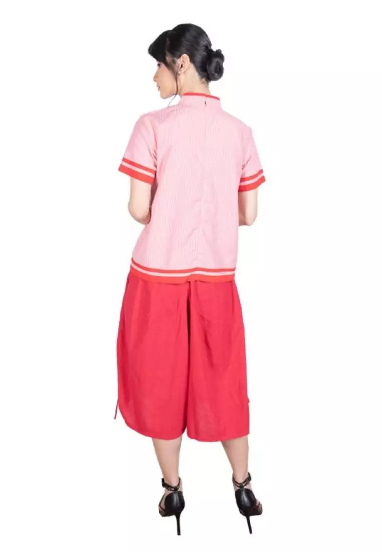 Blouse Batik Wanita - Bhatara Batik Alma - Atasan Batik Modern Lengan Pendek