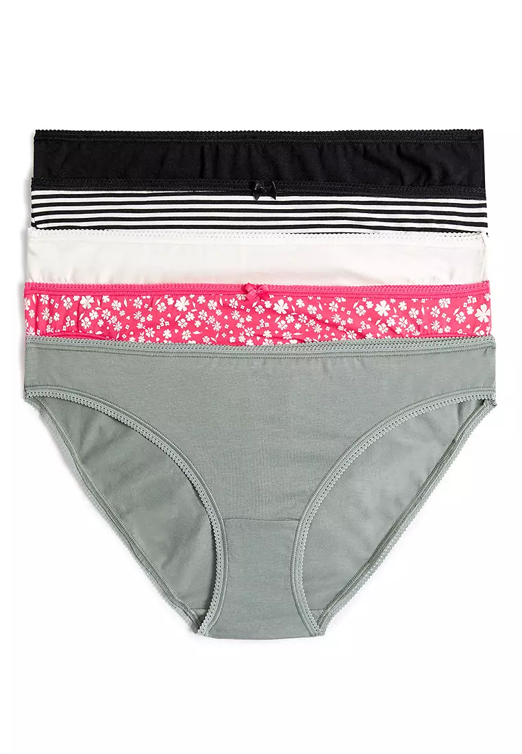 5pk Cotton Lycra™ Bikini Knickers