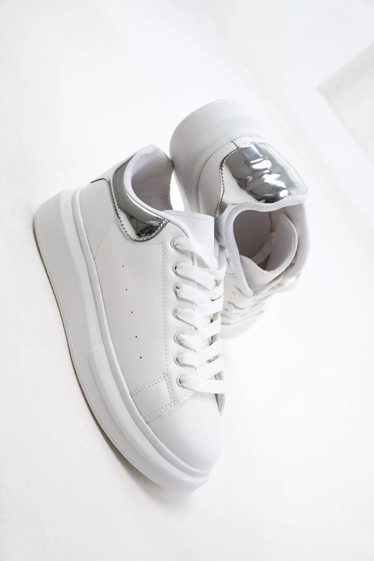 19845 Model White-Silver Women's Sneakers