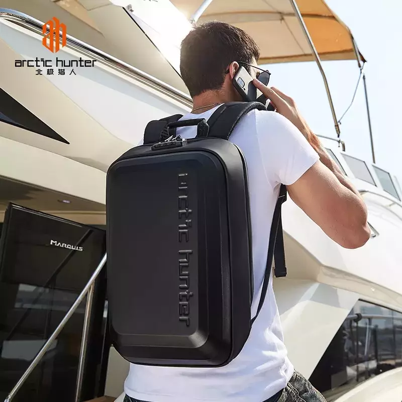 Arctic hunter B00451 Tas Ransel Backpack Laptop Kerja pria Anti Theft TSA Lock 15.6 Inch - BLACK
