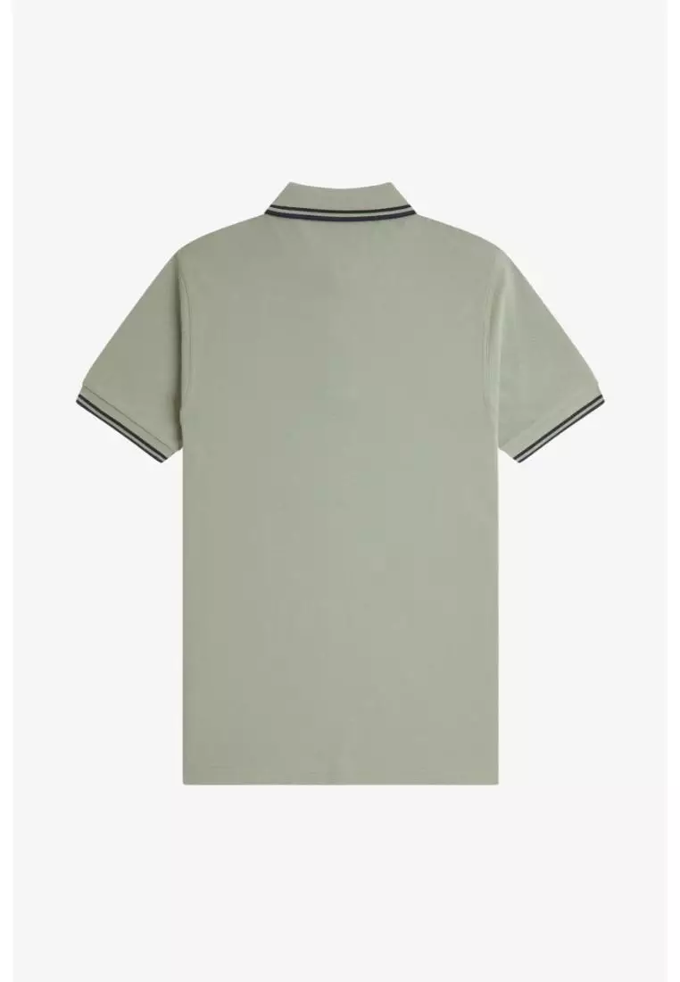 Fred Perry M3600 Twin Tipped Fred Perry Shirt (Bay Leaf / Dark Airforce / Tennis Blue)