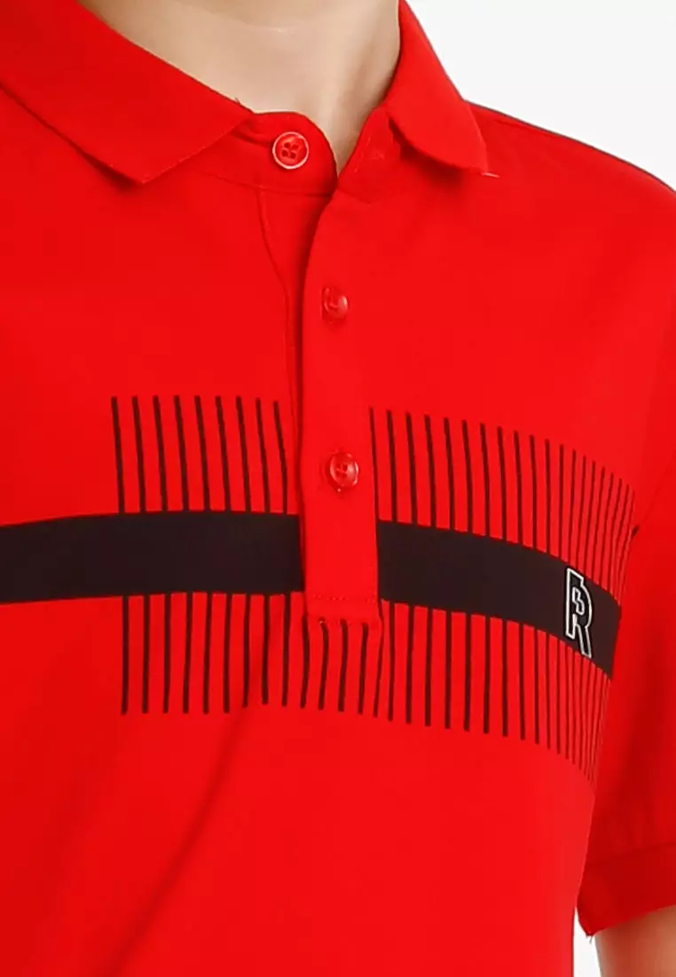 Forest Kids Stretchable Cotton Polo Tee Collar Tee | Baju T Shirt Budak Lelaki - FK20292-51Red