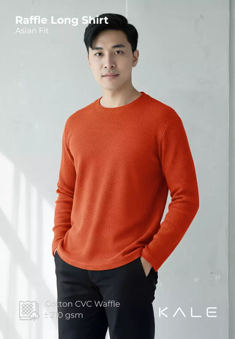 Kale Raffle Dark Terracotta / Kaos Polos Tekstur Lengan Panjang Pria / Unisex