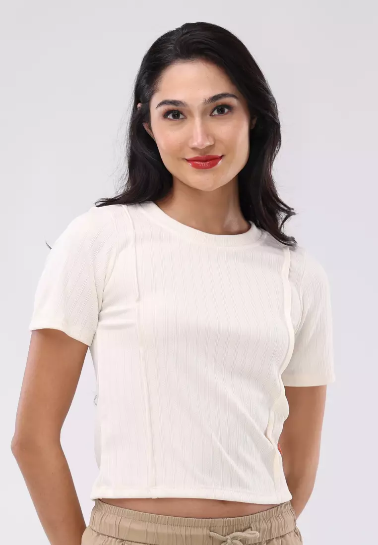 Short Slvs. Round Neck Basic Top