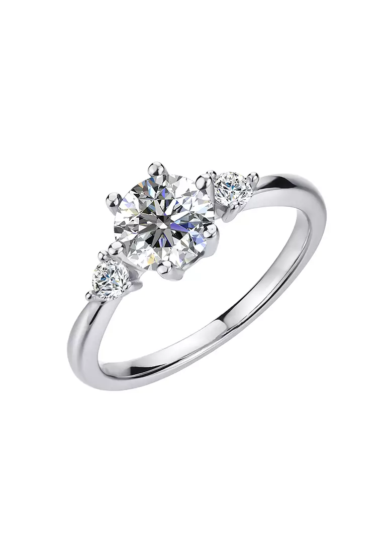 Berlian Moissanite De Valeur Ring [GRA CERTIFICATE MOISSANITE DIAMOND] - Cincin 1carat Moissanite Diamond 925 Silver Celesta by Her Jewellery