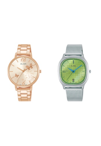 ALBA PHILIPPINES green and gold Alba By Seiko Watch Gift Set Bundle For Women (AH8770 + AG8L01) E07EDACDD4071DGS_1