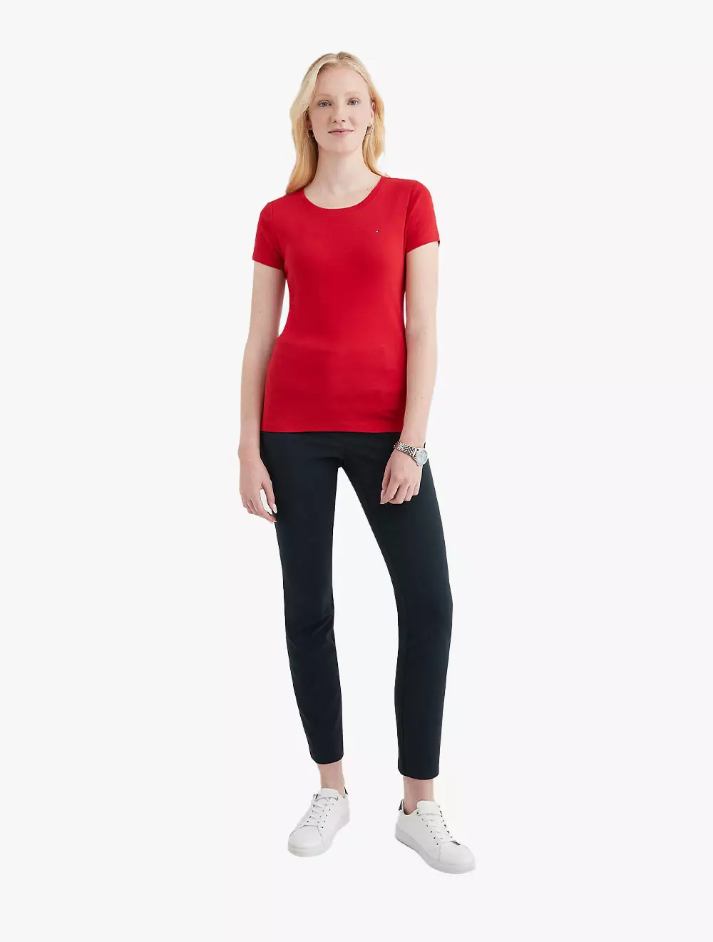 TOMMY HILFIGER - ESSENTIAL FAVORITE CREWNECK T-SHIRT - Red - red