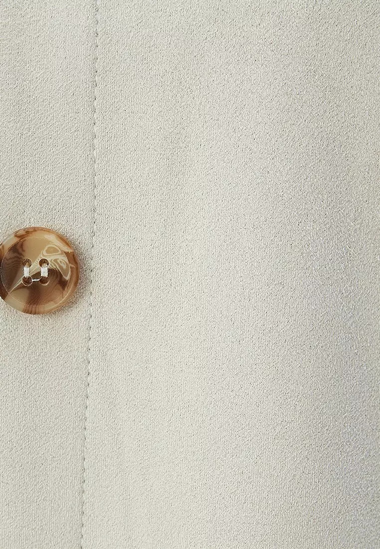 Long Sleeve Buttoned Faux Suede Shirt Jacket