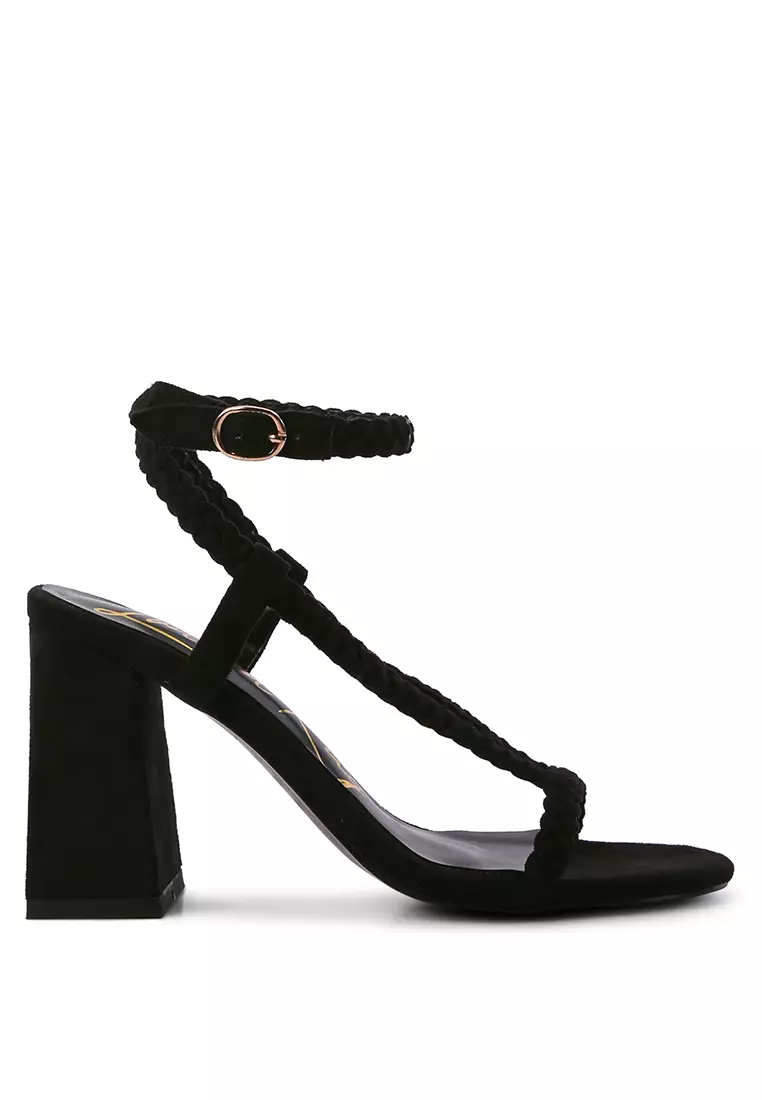 Discount on London Rag  shoes - SKU: Black Braided Block Heel Sandals