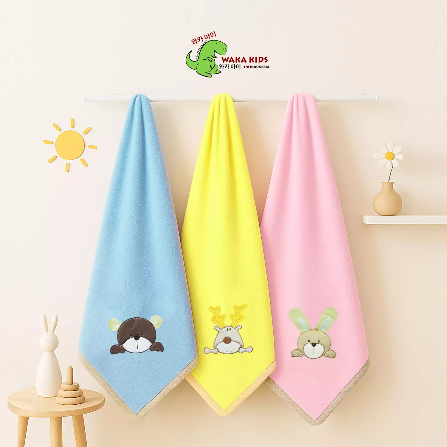 Wakakids Selimut Bayi Fleece Bulu Halus Baby Blanket Venrc Kuning