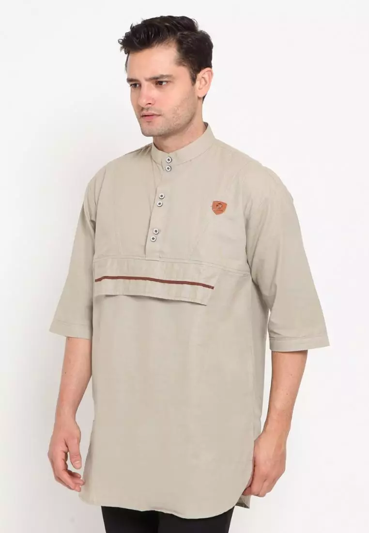 Zayidan Baju Koko Gamis Muslim Pria - Mustafa Cream