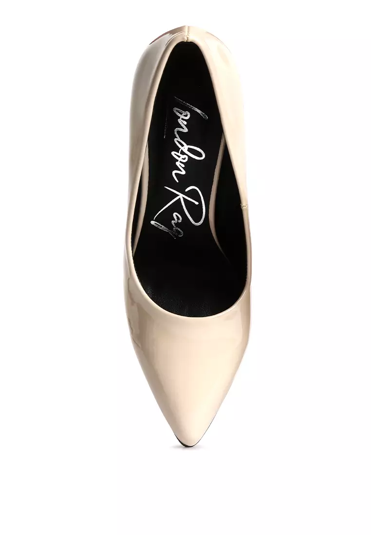 Block Heeled Formal Pumps in Nude