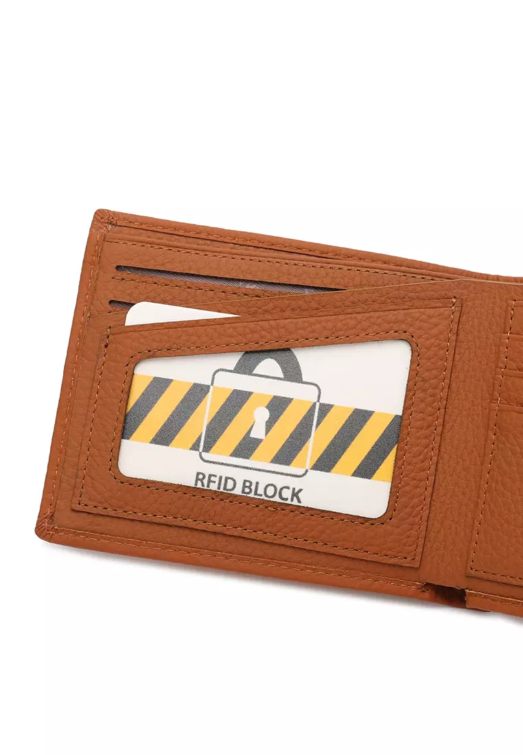 Men's Genuine Leather RFID Blocking Bi Fold Wallet
