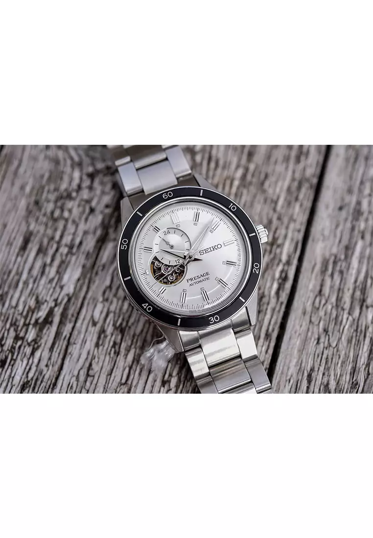 Seiko Presage Open Heart - Jam Tangan Automatic Pria - Silver - SSA423J1