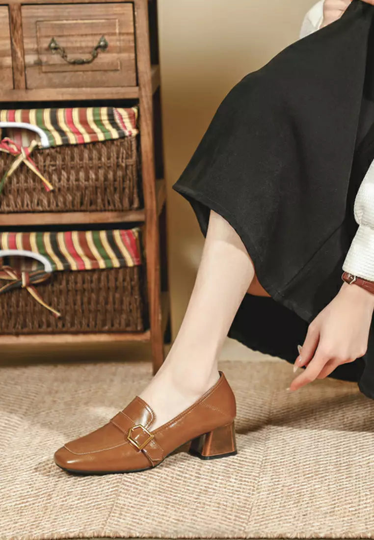 4CM Buckle Leather Loafer TE6988-5