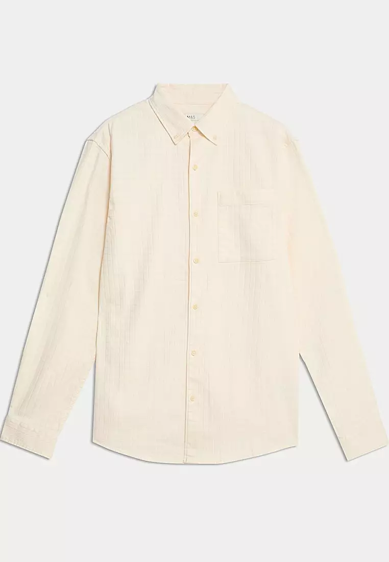Pure Cotton Textured Shirt
