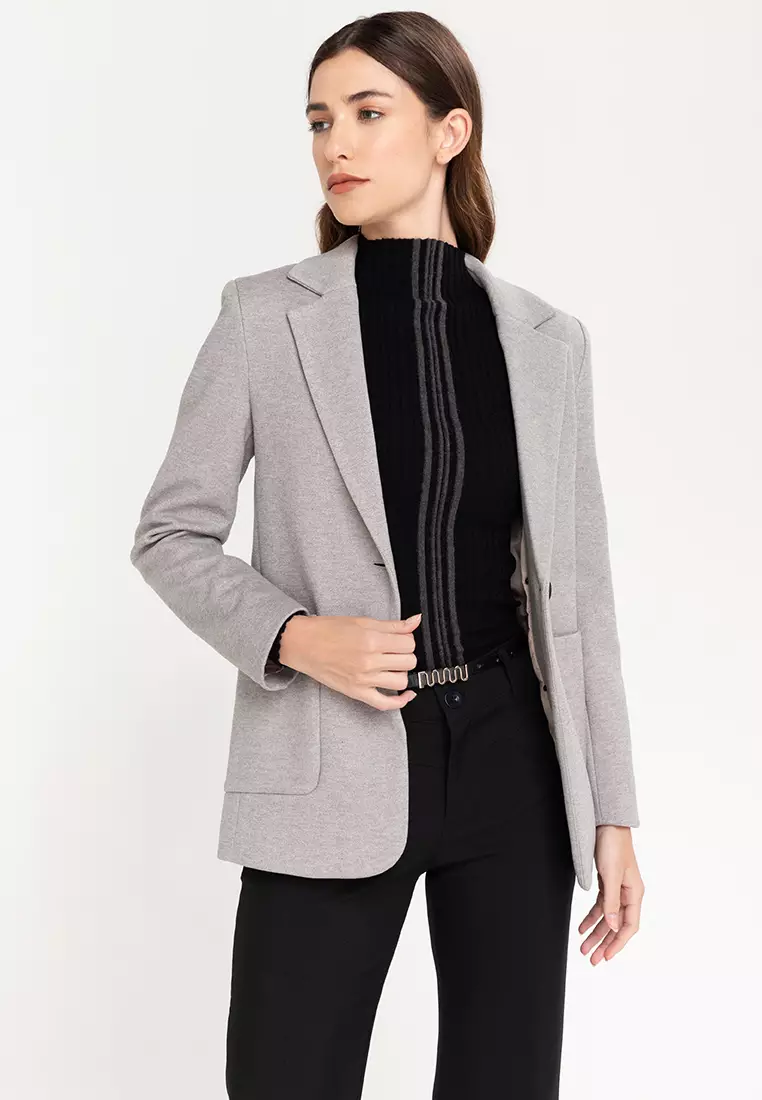 Well Suited Stretch Fabric Melange Coat