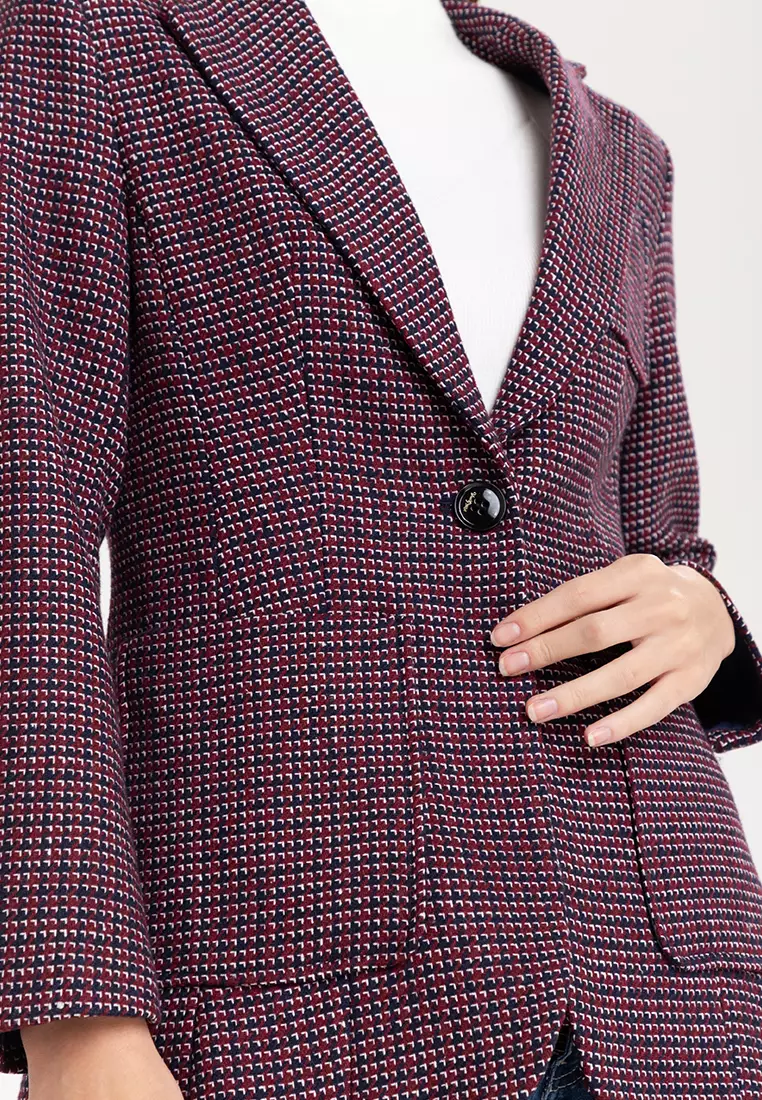Micro Houndstooth Blazer